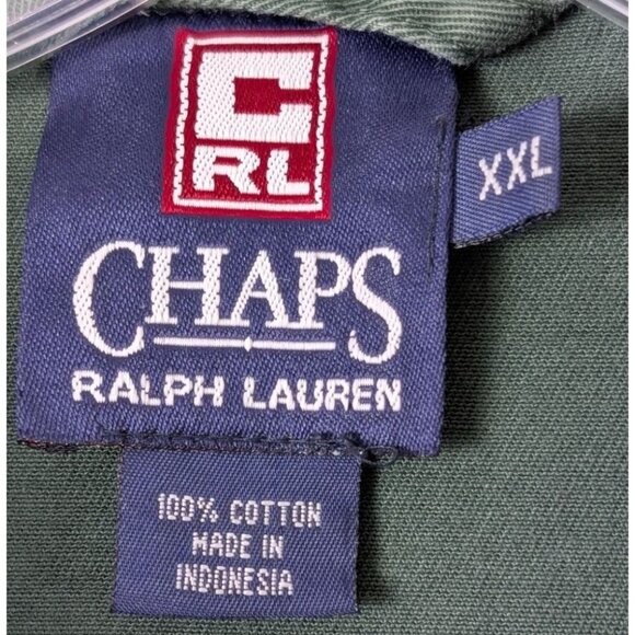 Vintage Chaps Ralph Lauren Mens XXL Green Jacket Embroidered Crest Logo Full Zip - Picture 10 of 13